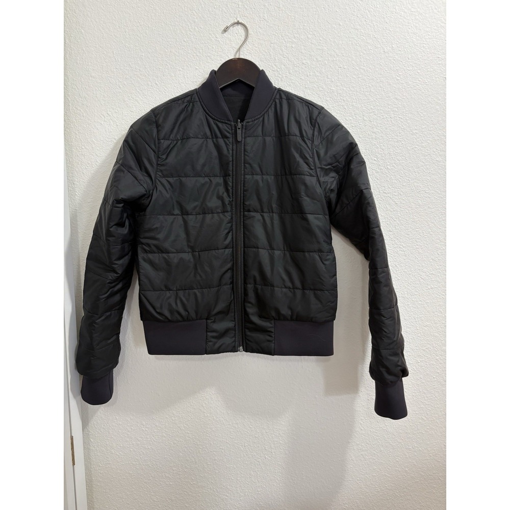 Lululemon Women 4 Reversible Quilted Puffer Bomber Jacket‎ Full Zip Non-Stop